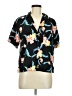 Levi's 100% Viscose Tropical Black Short Sleeve Blouse Size M - photo 1