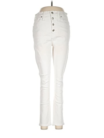Madewell 10" High-Rise Skinny Crop Jeans in Pure White: Button-Front Edition (view 1)
