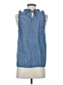 J.Crew 100% Cotton Blue Sleeveless Blouse Size S - photo 2