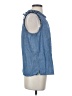 J.Crew 100% Cotton Blue Sleeveless Blouse Size S - photo 4