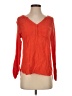 Merona 100% Rayon Orange Long Sleeve Blouse Size S - photo 1