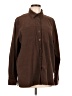 Classic Elements Solid Brown Long Sleeve Blouse Size L - photo 1