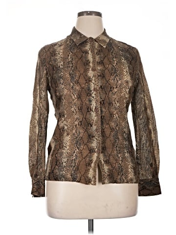 Dana Buchman Long Sleeve Silk Top (view 1)