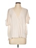 The Impeccable Pig 100% Polyester Ivory Short Sleeve Blouse Size L - photo 1