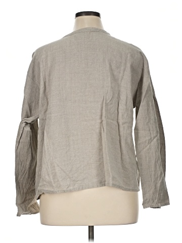 Flax 3/4 Sleeve Button-Down Shirt (view 2)