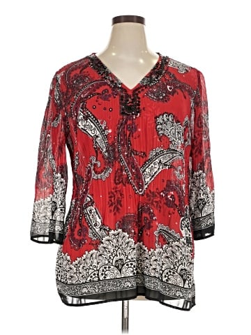 Roz & Ali 3/4 Sleeve Blouse (view 1)