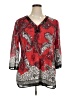 Roz & Ali 100% Polyester Red 3/4 Sleeve Blouse Size XL - photo 1