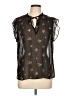 Chenault 100% Polyester Black Short Sleeve Blouse Size L - photo 1