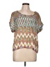 Fire Los Angeles 100% Polyester Silver Short Sleeve Blouse Size L - photo 1