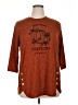 Truself Orange 3/4 Sleeve Top Size 1X - photo 1
