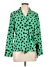 Zara 100% Polyester Polka Dots Green Long Sleeve Blouse Size L - photo 1
