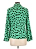 Zara 100% Polyester Polka Dots Green Long Sleeve Blouse Size L - photo 2