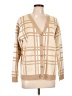 Joan Rivers Plaid Tan Cardigan Size L - photo 1