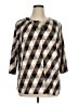 Notations Argyle Brown 3/4 Sleeve Blouse Size 1X - photo 1
