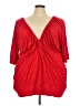 Torrid 100% Rayon Red 3/4 Sleeve Top Size 5X Plus (5) - photo 1