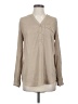 New Directions 100% Polyester Tan Long Sleeve Blouse Size S - photo 1