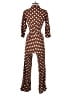 MNG 100% Viscose Polka Dots Brown Jumpsuit Size XS - photo 2