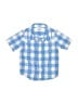 Hanna Andersson 100% Cotton Checkered-gingham Blue Short Sleeve Button-Down Shirt Size 2T - photo 1