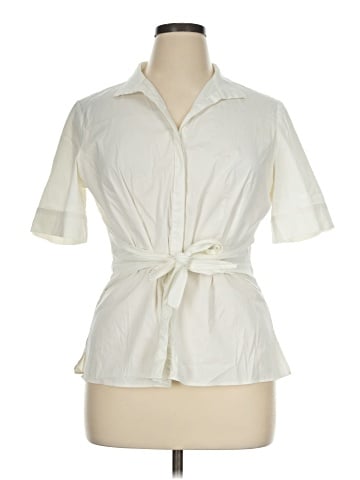 Lafayette 148 New York Short Sleeve Blouse (view 1)