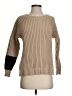 James Perse Color Block Tan Wool Pullover Sweater Size XS (0) - photo 1