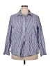 Lane Bryant Stripes Blue 3/4 Sleeve Button-Down Shirt Size 20 - photo 1
