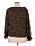 1.State 100% Polyester Animal Print Brown Long Sleeve Blouse Size XL - photo 2