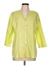 Classic Elements Green 3/4 Sleeve Button-Down Shirt Size L (estimated) - photo 1