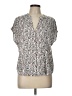 Treasure & Bond 100% Rayon Floral Silver Short Sleeve Blouse Size L - photo 1