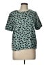 Ann Taylor 100% Polyester Teal Short Sleeve Blouse Size Lg Petite - photo 1