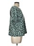 Ann Taylor 100% Polyester Teal Short Sleeve Blouse Size Lg Petite - photo 4