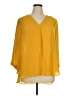 a.n.a. A New Approach 100% Polyester Yellow 3/4 Sleeve Blouse Size 1X - photo 1
