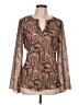 Fred David 100% Polyester Brown Long Sleeve Blouse Size L - photo 1