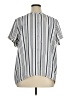 Ann Taylor LOFT Stripes Gray Short Sleeve Blouse Size XL - photo 2