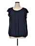 Ann Taylor LOFT Outlet 100% Polyester Blue Short Sleeve Blouse Size XL - photo 1