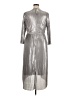Lane Bryant 100% Polyester Metallic Silver Cocktail Dress Size 16 - photo 2