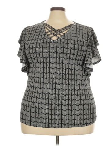 NY Collection Short Sleeve Blouse (view 1)