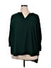 Chaus 100% Polyester Green 3/4 Sleeve Blouse Size 2X - photo 1