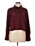 A New Day Color Block Burgundy Long Sleeve Blouse Size L - photo 1