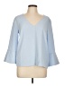 H&M 100% Polyester Blue 3/4 Sleeve Blouse Size 10 - photo 1