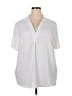 Hilary Radley 100% Polyester White Short Sleeve Blouse Size XXL - photo 1