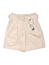 Express 100% Polyester Ivory Khaki Shorts Size 0 - photo 1