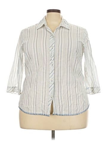 Sigrid Olsen 3/4 Sleeve Button-Down Shirt (view 1)