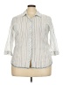 Sigrid Olsen 100% Cotton Stripes Ivory 3/4 Sleeve Button-Down Shirt Size 2X - photo 1