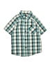 Hurley 100% Cotton Plaid Teal Short Sleeve Button-Down Shirt Size 4 - photo 1