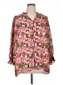 Entro 100% Polyester Floral Pink 3/4 Sleeve Blouse Size XL - photo 1