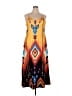 Unbranded 100% Polyester Graphic Orange Casual Dress Size XXL - photo 1