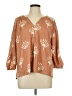 Dolan 100% Polyester Tan 3/4 Sleeve Blouse Size L - photo 1