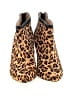 Adrienne Vittadini 100% Leather Animal Print Brown Ankle Boots Size 6 1/2 - photo 2
