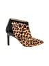 Adrienne Vittadini 100% Leather Animal Print Brown Ankle Boots Size 6 1/2 - photo 1
