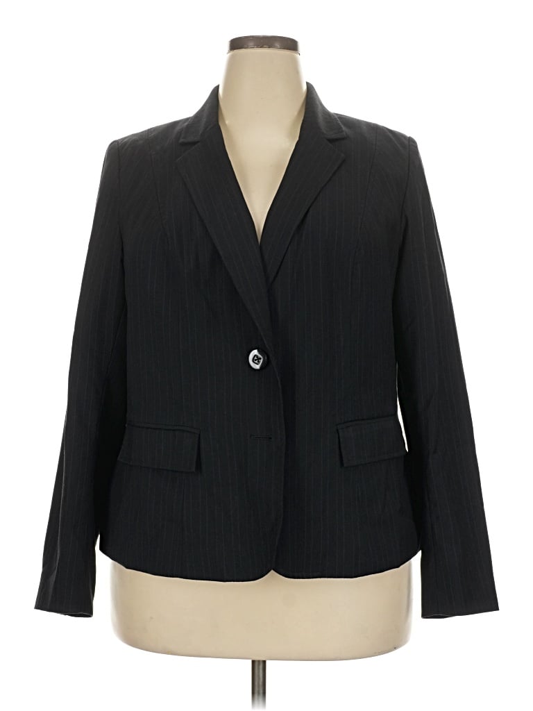 Pre-owned Lane Bryant Blazer Jacket In Black